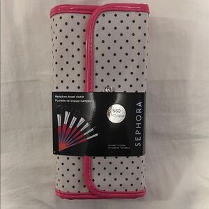 New Sephora Black and Pink Polka Dot Makeup Brush Set